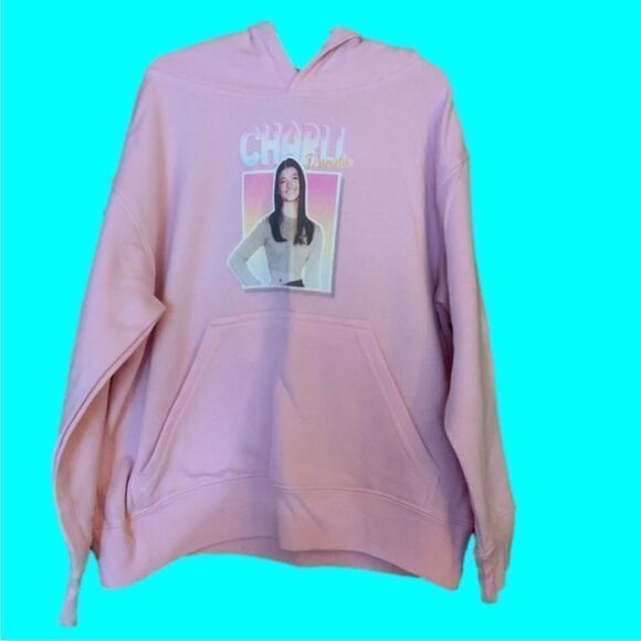Pink Charli D’Amelio Hoodie. Youth Size Small - Picture 1 of 5